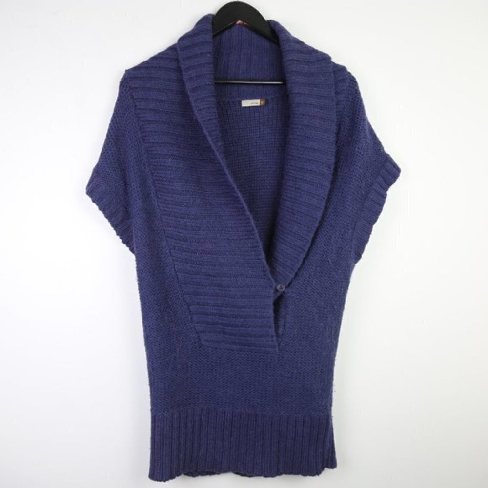 Aritzia Wilfred Wool Acrylic Alpaca Blend Short Sleeve Chunky Knit Sweater Sz XS